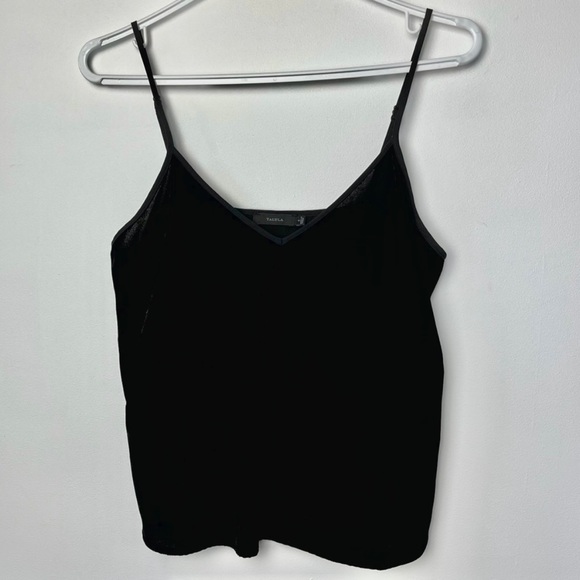 TALULA Aritzia Black Velvet Camisole Tank with Adjustable Straps S - Picture 1 of 4